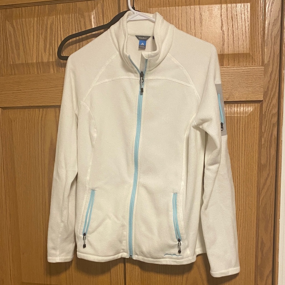Eddie Bauer Women's White Jacket with Blue Accents